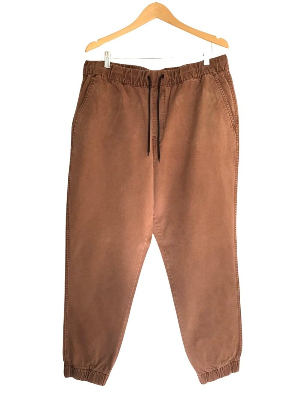 OLD NAVY-MENS BROWN ELASTIC WAIST TAPPER LEG SIDE POCKET CARGO PANTS SIZE XL